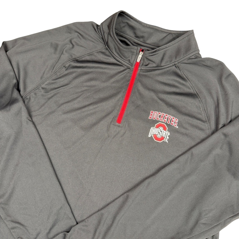 Colosseum Ohio State Buckeyes Youth Medium Quarter Zip Pullover Gray NEW